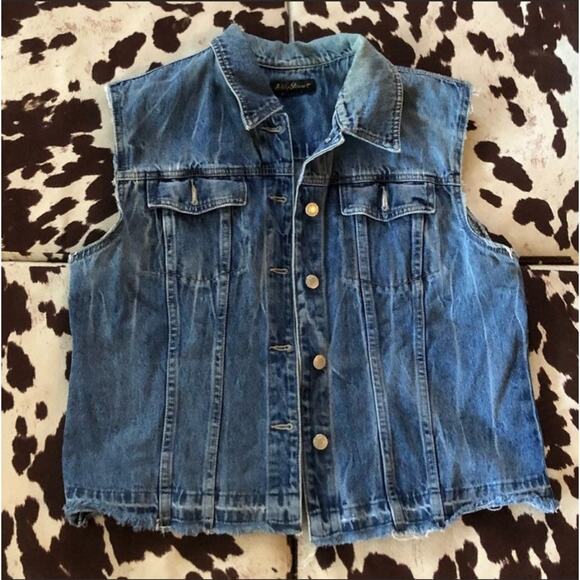 Ashley Stewart Distressed Jean Vest - Picture 7 of 7